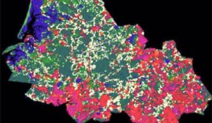 map showing suitabilities in GeoMod